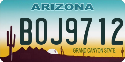 AZ license plate BOJ9712