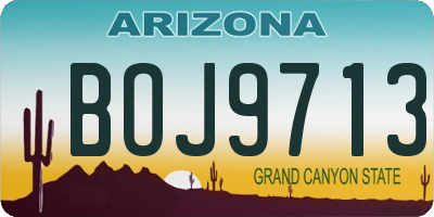 AZ license plate BOJ9713