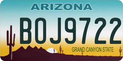 AZ license plate BOJ9722