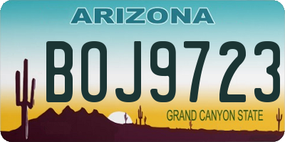 AZ license plate BOJ9723