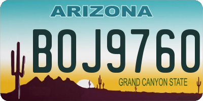 AZ license plate BOJ9760