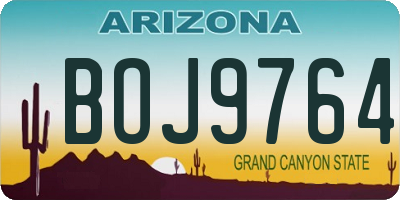 AZ license plate BOJ9764
