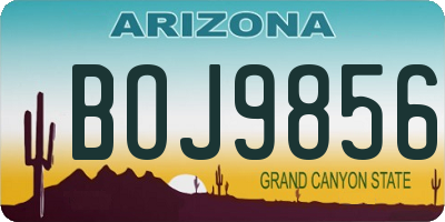 AZ license plate BOJ9856