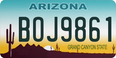 AZ license plate BOJ9861
