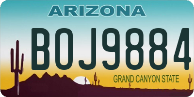 AZ license plate BOJ9884