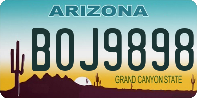 AZ license plate BOJ9898