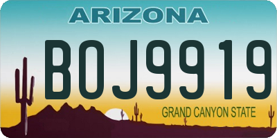 AZ license plate BOJ9919
