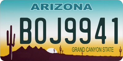AZ license plate BOJ9941