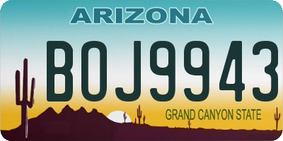 AZ license plate BOJ9943