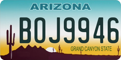 AZ license plate BOJ9946