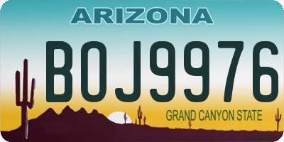 AZ license plate BOJ9976