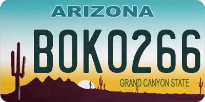AZ license plate BOK0266