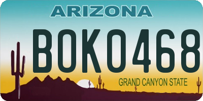 AZ license plate BOK0468
