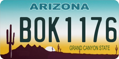 AZ license plate BOK1176