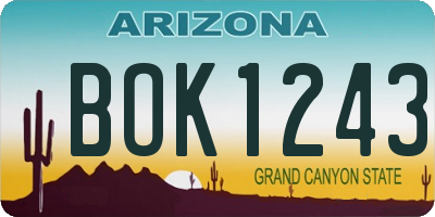 AZ license plate BOK1243