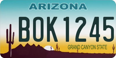 AZ license plate BOK1245