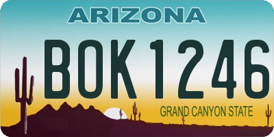 AZ license plate BOK1246