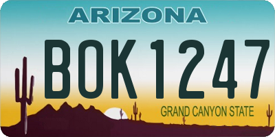 AZ license plate BOK1247