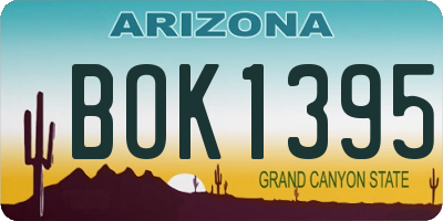 AZ license plate BOK1395