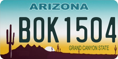 AZ license plate BOK1504