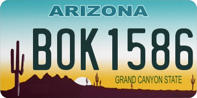 AZ license plate BOK1586