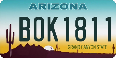 AZ license plate BOK1811