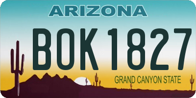 AZ license plate BOK1827