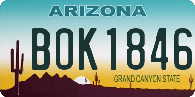 AZ license plate BOK1846