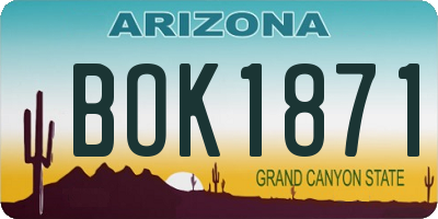 AZ license plate BOK1871