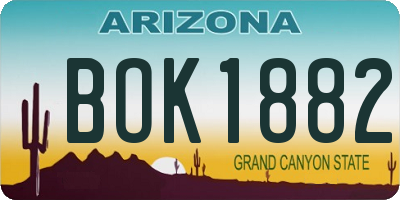 AZ license plate BOK1882
