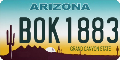 AZ license plate BOK1883