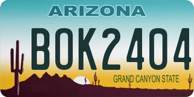 AZ license plate BOK2404