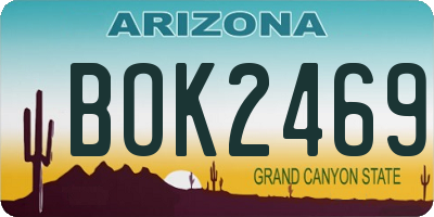 AZ license plate BOK2469