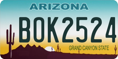AZ license plate BOK2524