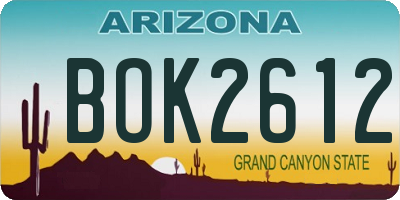 AZ license plate BOK2612