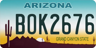 AZ license plate BOK2676