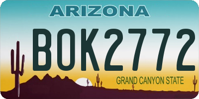 AZ license plate BOK2772