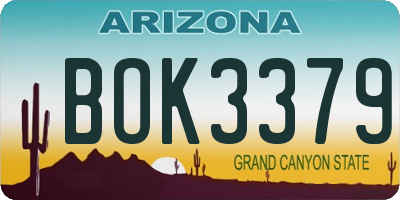 AZ license plate BOK3379