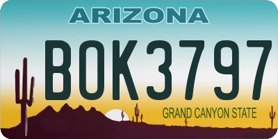 AZ license plate BOK3797