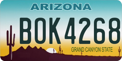 AZ license plate BOK4268
