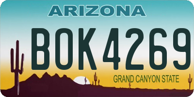 AZ license plate BOK4269