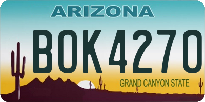 AZ license plate BOK4270