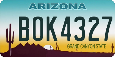 AZ license plate BOK4327