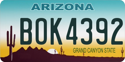 AZ license plate BOK4392