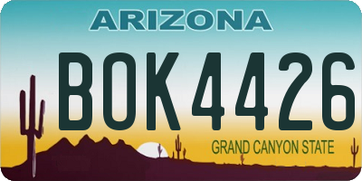 AZ license plate BOK4426