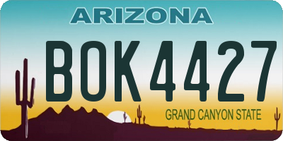 AZ license plate BOK4427