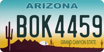 AZ license plate BOK4459