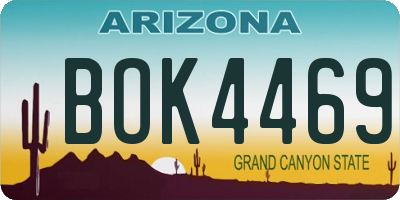 AZ license plate BOK4469