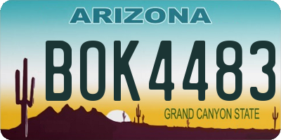 AZ license plate BOK4483