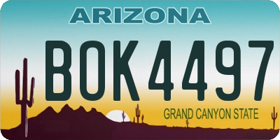 AZ license plate BOK4497